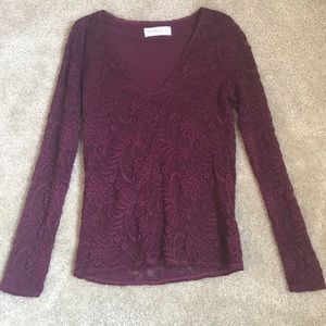 COPY - Abercrombie & Fitch burgundy lace top